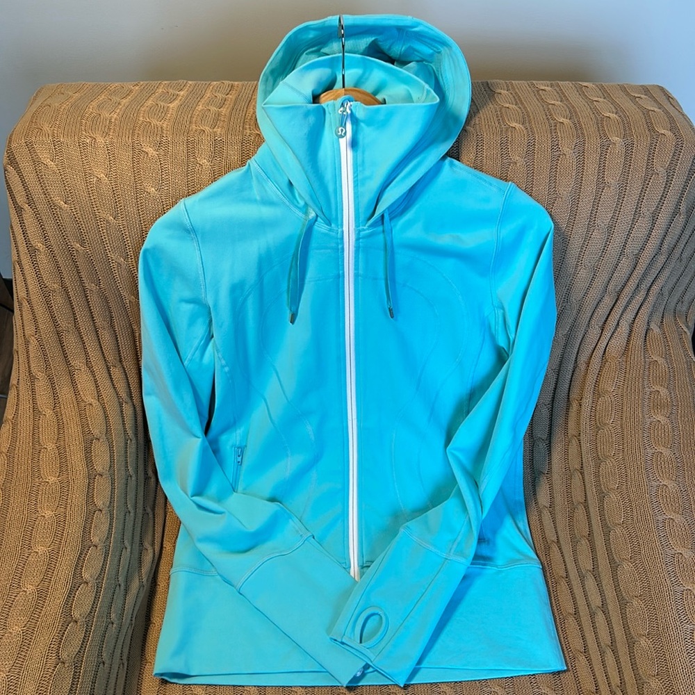 Lululemon Full Zip Teal Scuba Hoodie Size 8
